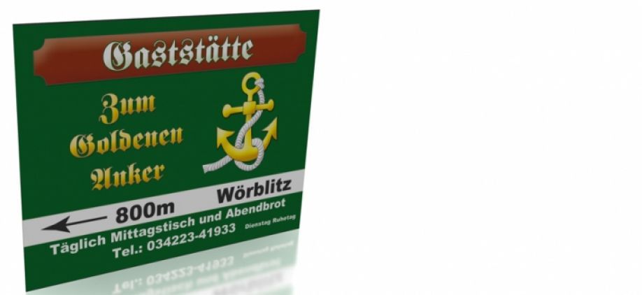 Wegweiser Goldener Anker Wörblitz